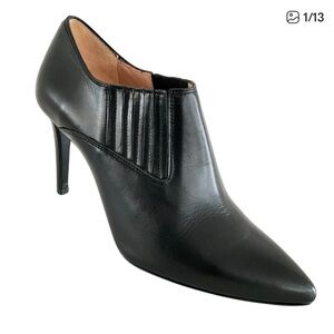 Inez Marisol 90 Heeled Point-toe Bootie Calf Leather Black 8.5